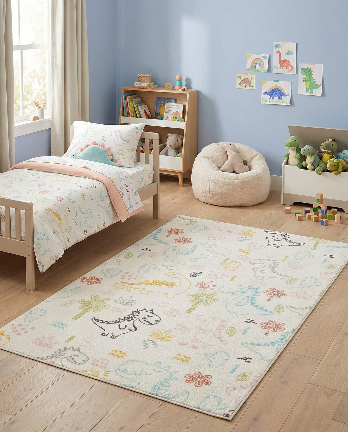 Wonder Tykes Collection Area Rug -  Abstracta Rectangle Ivory  lifestyle 12