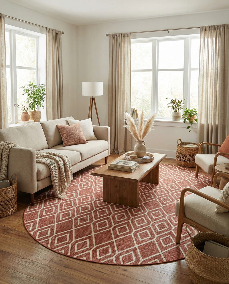 Urban Oasis Rugs Collection Area Rug -  Boulevard (Rust Red) Oval Rust Red  lifestyle 46