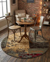 Bistro Lounge Collection Area Rug -  Lungo Round Beige  lifestyle 34