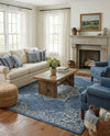 Patio Heritage Collection Area Rug -  Charleston (Blue) Square Blue  lifestyle 63