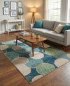 Chromatic Oasis Collection Area Rug -  Zephyr Rectangle Navy Blue  lifestyle 16