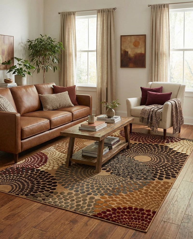 Bistro Lounge Collection Area Rug -  Cappuccino Rectangle Beige  lifestyle 26