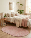 Marrakesh Lattice Collection Area Rug - Casablanca (Rose Pink) Oval Rose Pink  lifestyle 54