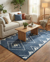 Copenhagen Edge Collection Area Rug -  Frederiksberg Rectangle Blue  lifestyle 8