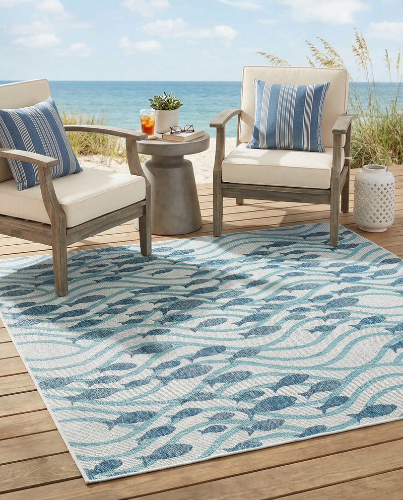 Seaside Haven Rugs Collection Area Rug -  Harbor Square Blue  lifestyle 53