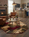 Bistro Lounge Collection Area Rug -  Doppio Octagon Multi  lifestyle 77