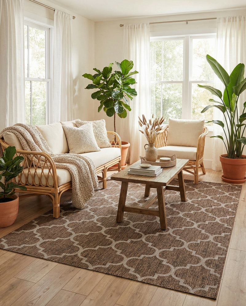 Savannah Pergola Collection Area Rug - Arbor (Brown) Rectangle Brown  lifestyle 6