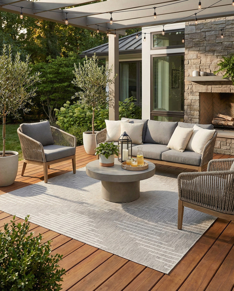 Urban Terrace Collection Area Rug -  Chelsea (Gray) Rectangle Gray  lifestyle 14