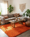 Plush Oasis Collection Area Rug - Serenity (Tiger Orange) Rectangle Tiger Orange  lifestyle 5