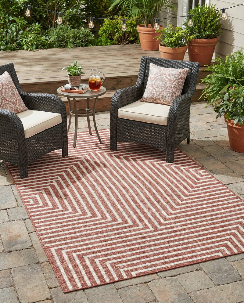 Urban Terrace Collection Area Rug -  Astoria (Rust Red) Rectangle Rust Red  lifestyle 6