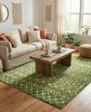 Mediterranean Lattice Collection Area Rug - Santorini (Green) Square Green  lifestyle 33