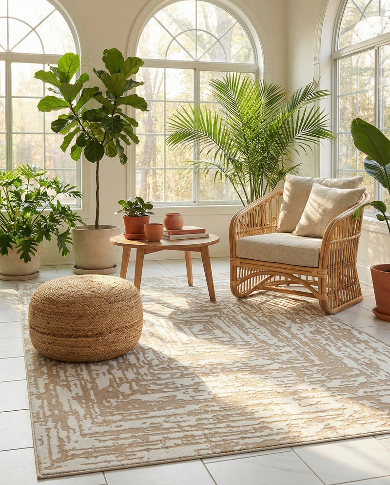 Sanctuary Retreat Collection Area Rug -  Asylum Rectangle White Bone  lifestyle 34