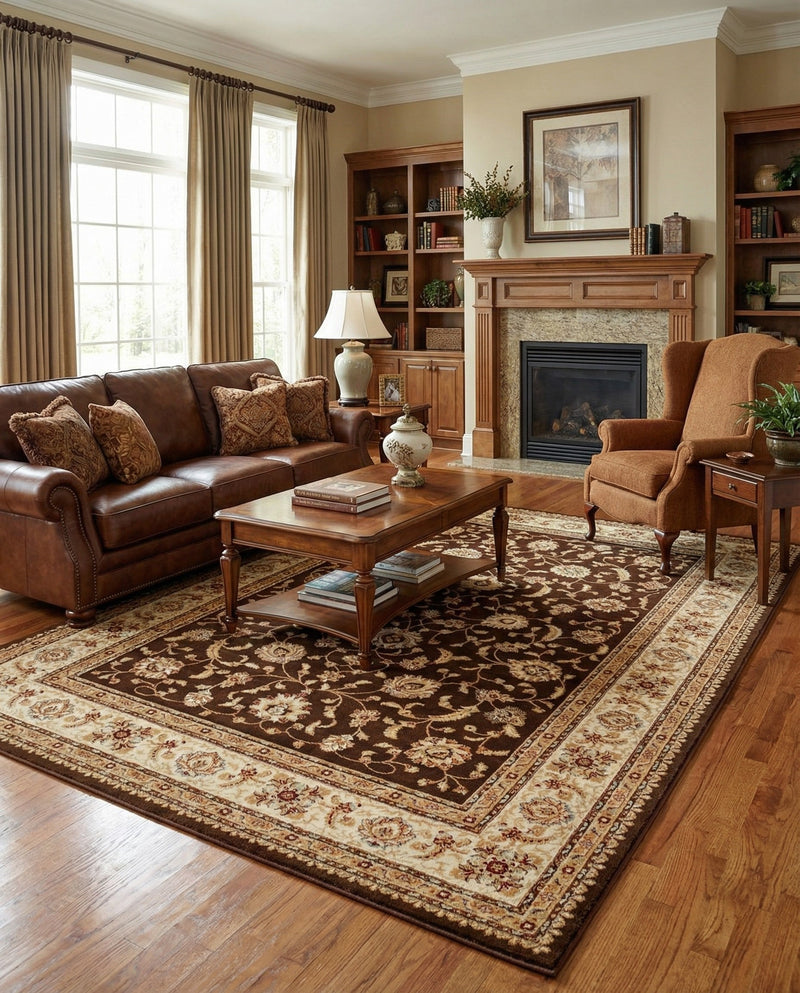 Jaipur Elegance Collection Area Rug -  Nahargarh (Brown) Rectangle Brown  lifestyle 21