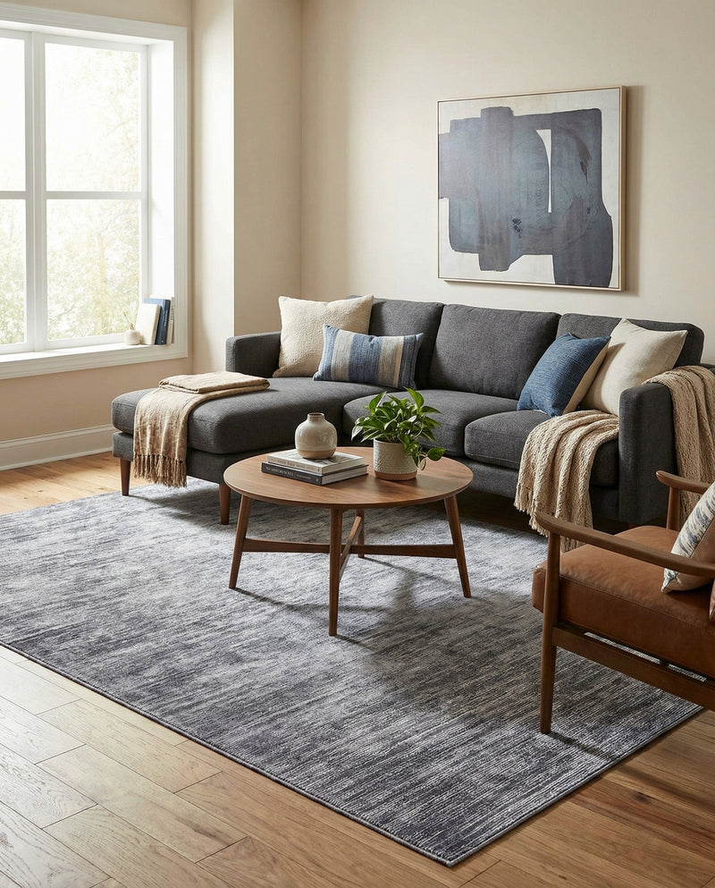 Sahara Essence Collection Area Rug - Oasis (Gray) Rectangle Gray  lifestyle 3