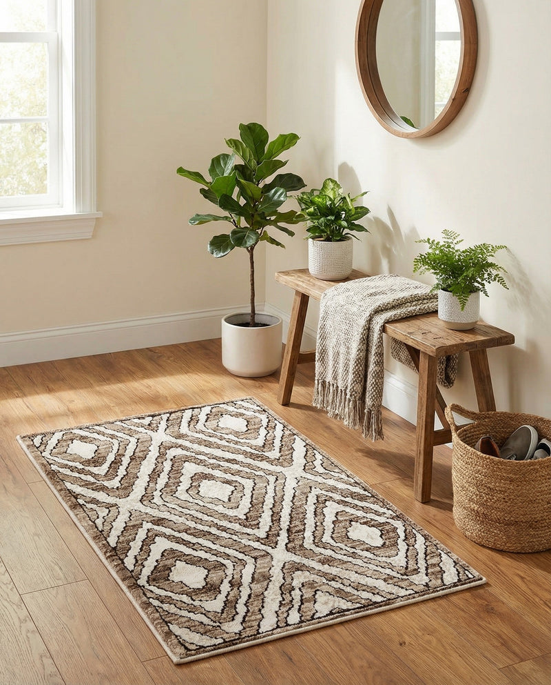 Sanctuary Retreat Collection Area Rug -  Oasis Rectangle Chocolate Brown  lifestyle 12
