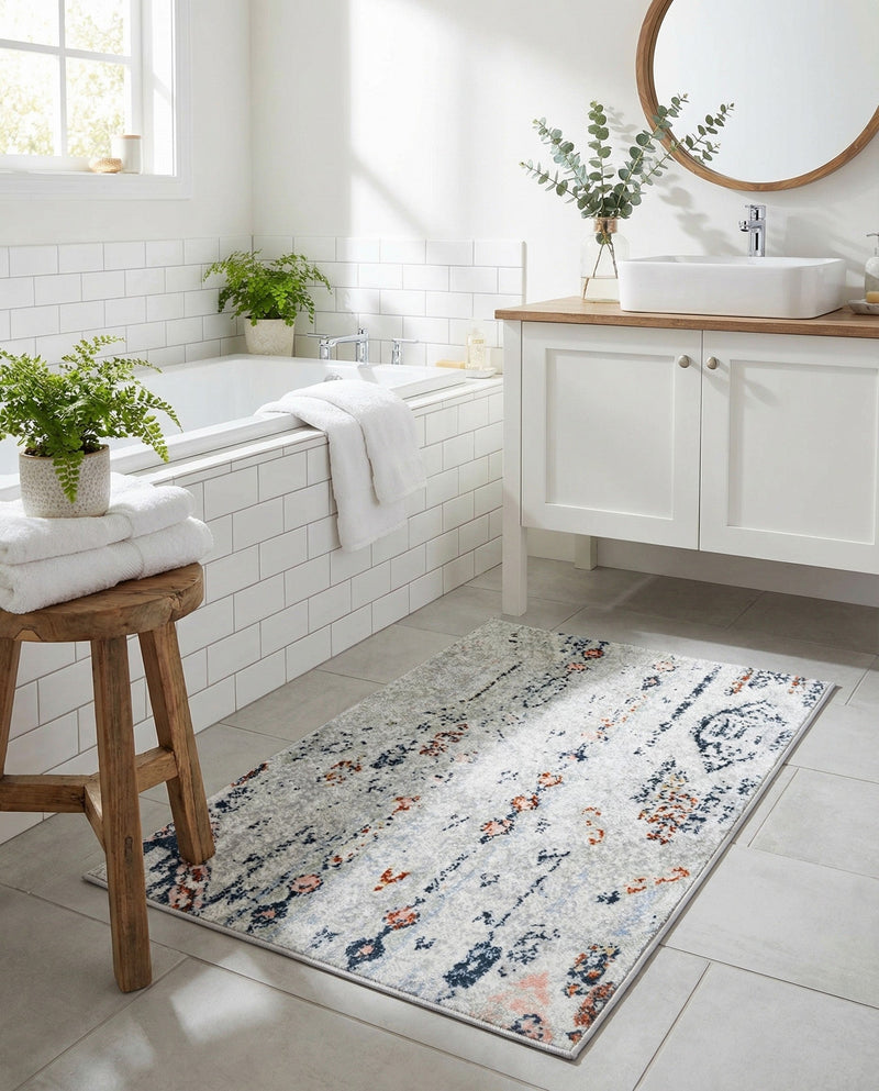 Aegean Elegance Washables Collection Area Rug -  Zakynthos Rectangle Ivory Gray  lifestyle 51