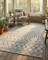 Geo Garden Lattice Collection Area Rug -  Andalusia Rectangle Ivory  lifestyle 31