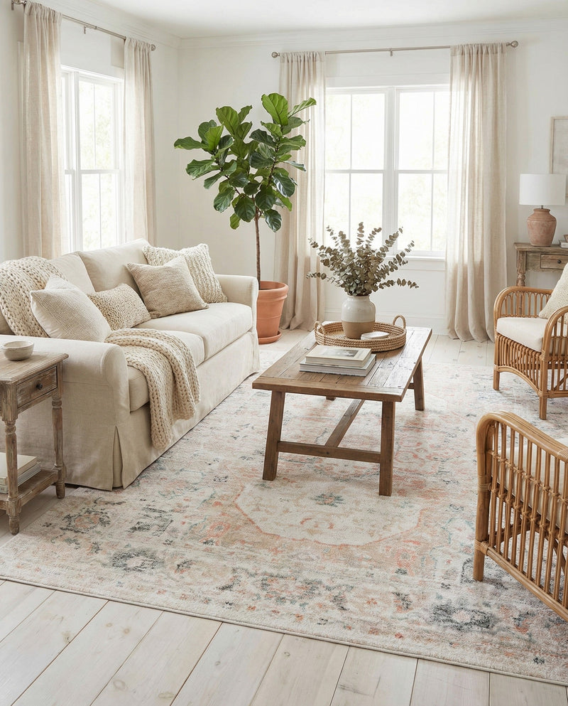 Parisian Elegance Collection Area Rug - Versailles (Ivory) Rectangle Ivory  lifestyle 9