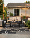 Urban Terrace Collection Area Rug -  Greenwich Rectangle Black and White  lifestyle 38