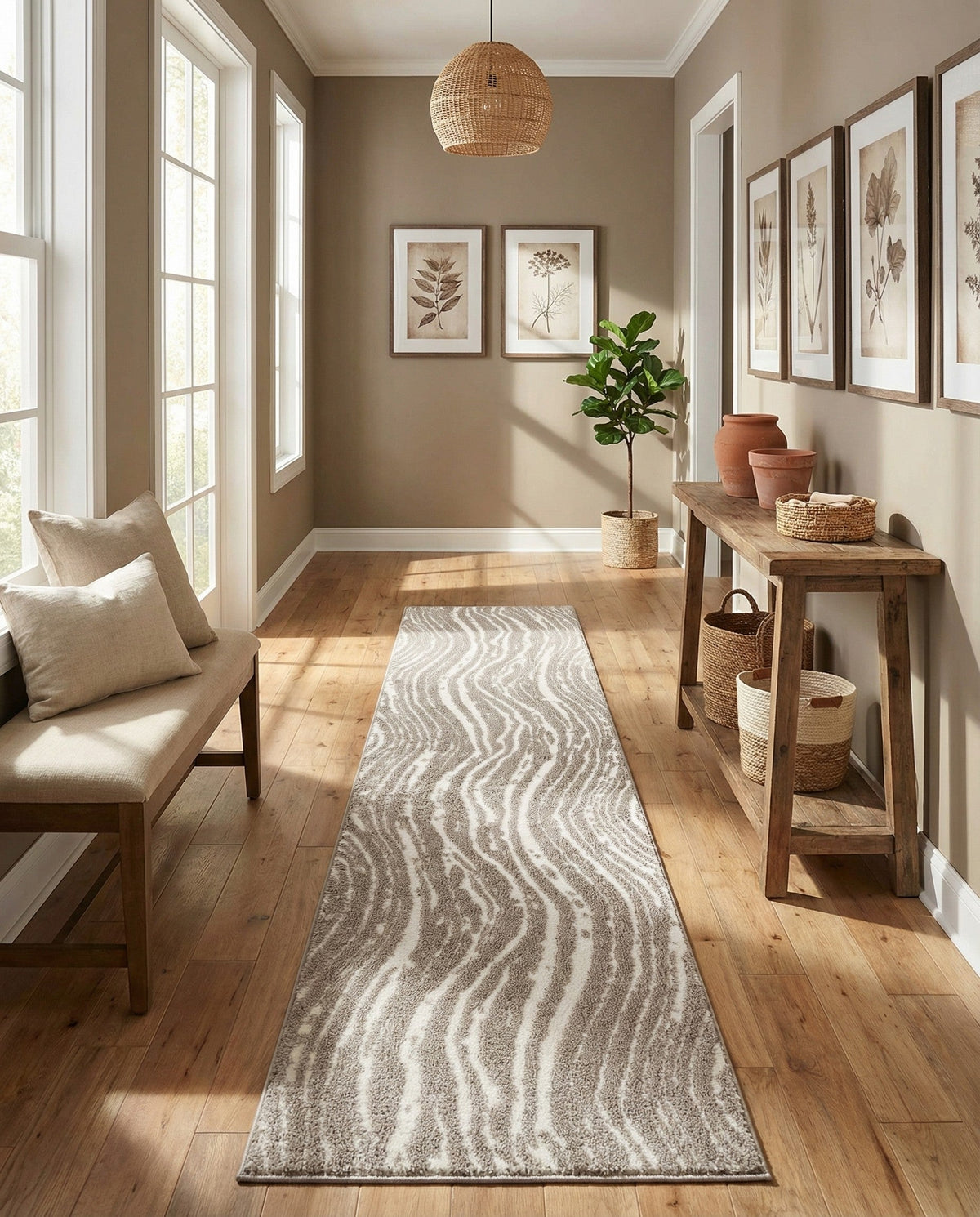 Sienna Collection Area Rug -  Garda Runner Cloud Gray  lifestyle 127