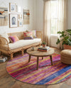 Sahara Essence Collection Area Rug - Oasis (Multi) Round Multi  lifestyle 77