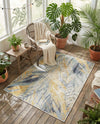 Seaside Blooms Collection Area Rug -  Blossom Rectangle Gray Ivory Yellow  lifestyle 19
