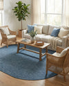 Seaside Serenity Collection Area Rug - Veranda (Blue) Oval Blue  lifestyle 43