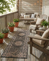 Patio Heritage Collection Area Rug -  Lafayette (Black) Runner Black  lifestyle 52