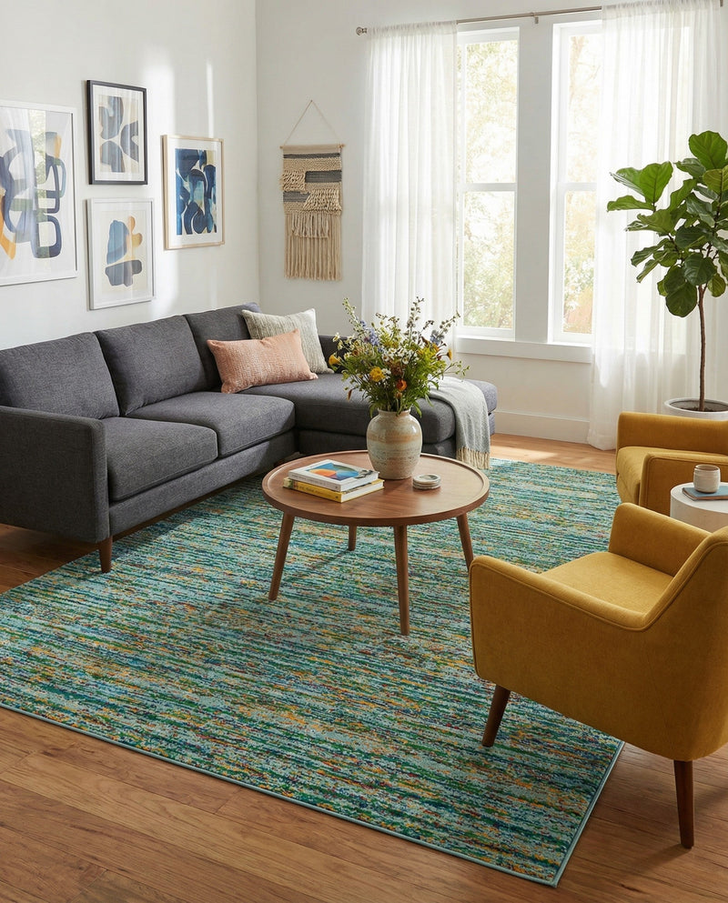Caribbean Cove Collection Area Rug -  Lucia Rectangle Aqua  lifestyle 22