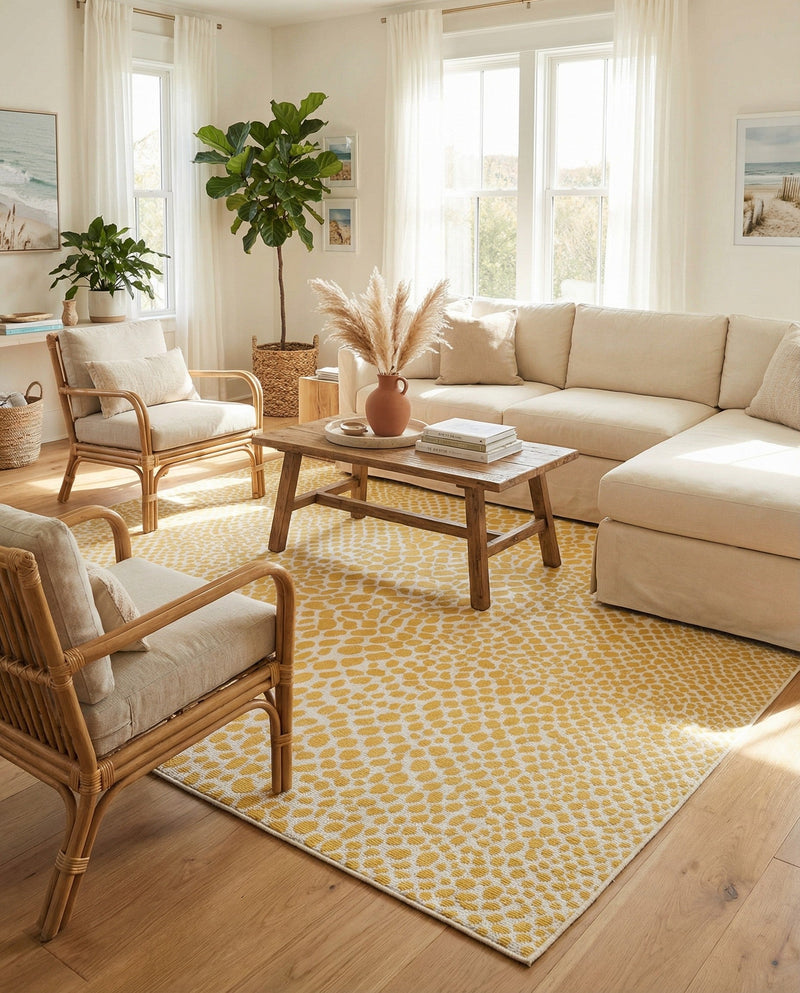 Urban Oasis Rugs Collection Area Rug -  Terrace (Yellow Ivory) Square Yellow Ivory  lifestyle 59