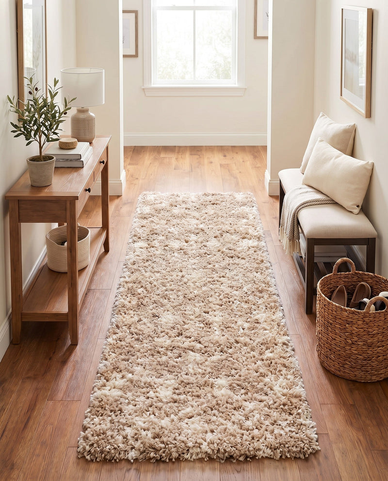 Berber Lattice Shag Collection Area Rug - Atlas (Light Brown) Runner Light Brown  lifestyle 71
