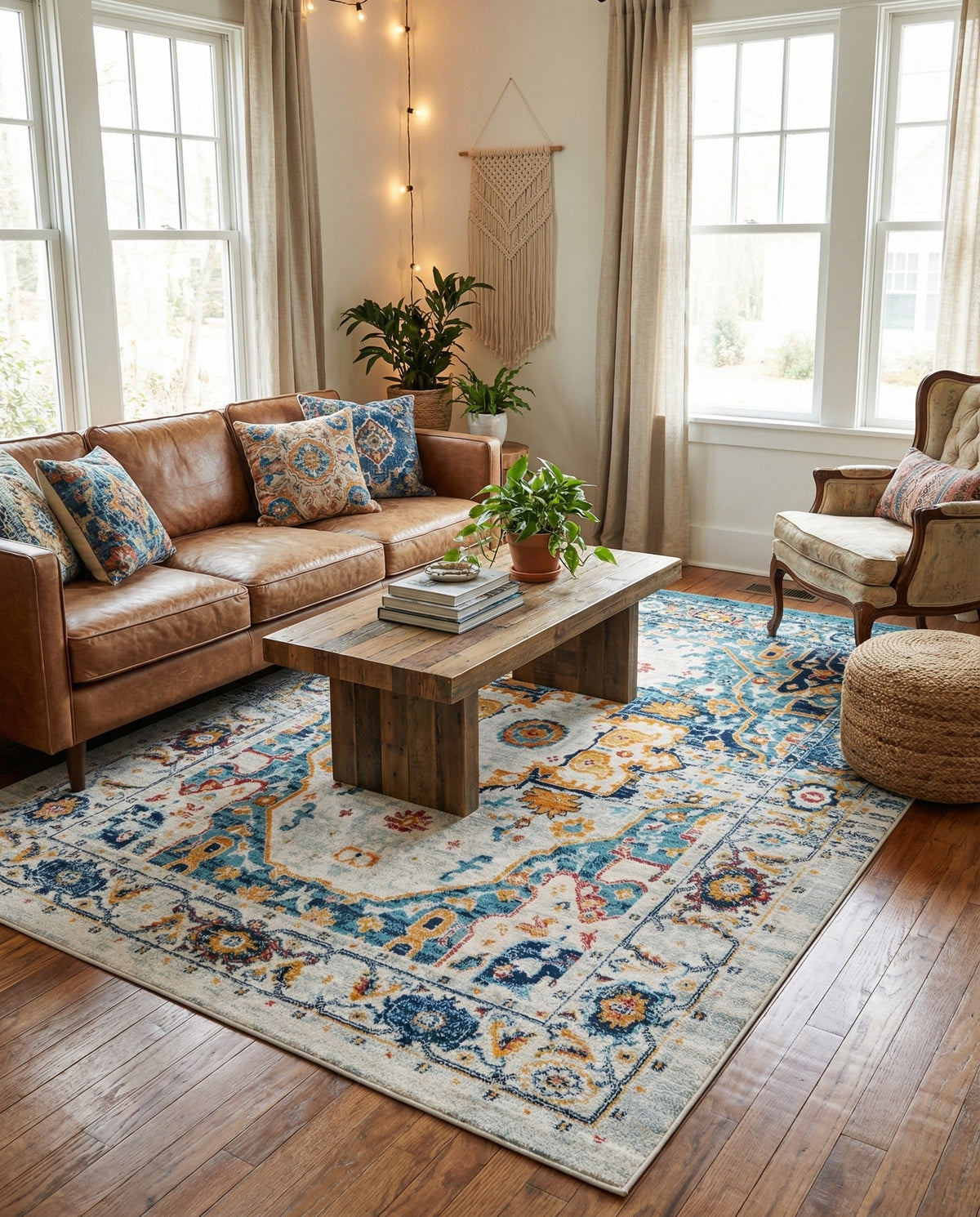 Parisian Elegance Collection Area Rug - Versailles (Teal) Rectangle Teal  lifestyle 3