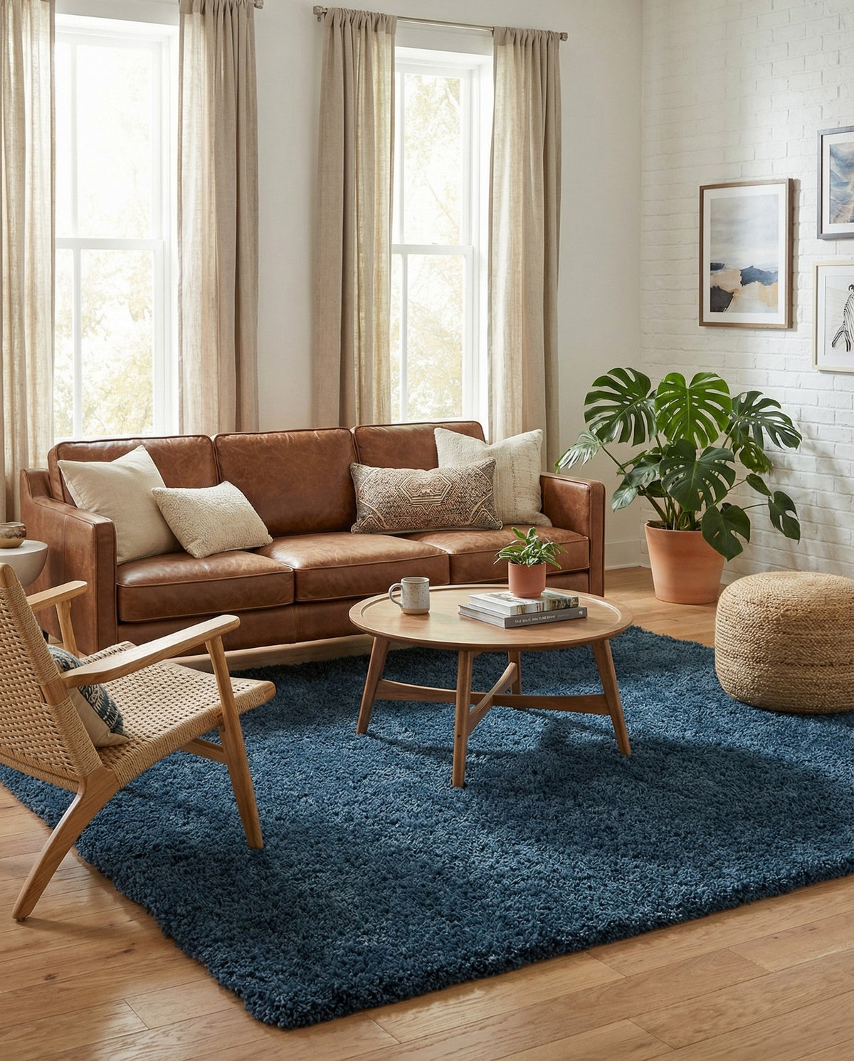 Alpine Plush Collection Area Rug - Verbier Square Dblue  lifestyle 58