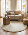 Plush Oasis Collection Area Rug - Serenity (Snow White) Round Snow White  lifestyle 48