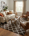 Lattice Gardens Collection Area Rug -  Bloomfield (Chocolate Brown) Rectangle Chocolate Brown  lifestyle 9