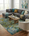 Chromatic Oasis Collection Area Rug -  Tropic Rectangle Blue Green  lifestyle 15
