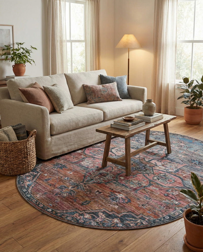 Vintage Memories Collection Area Rug -  Hindsight Oval Multi  lifestyle 52