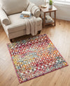 Mediterranean Lattice Collection Area Rug - Santorini (Multi) Square Multi  lifestyle 88