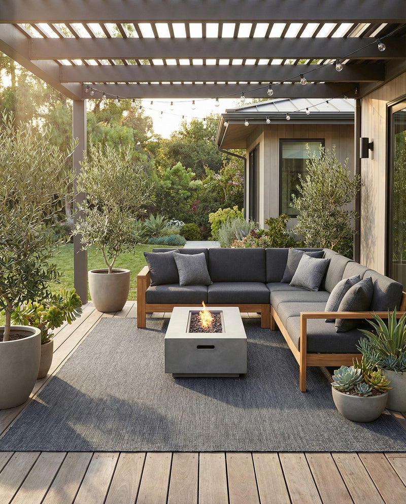 Seaside Serenity Collection Area Rug - Veranda (Black) Rectangle Black  lifestyle 13