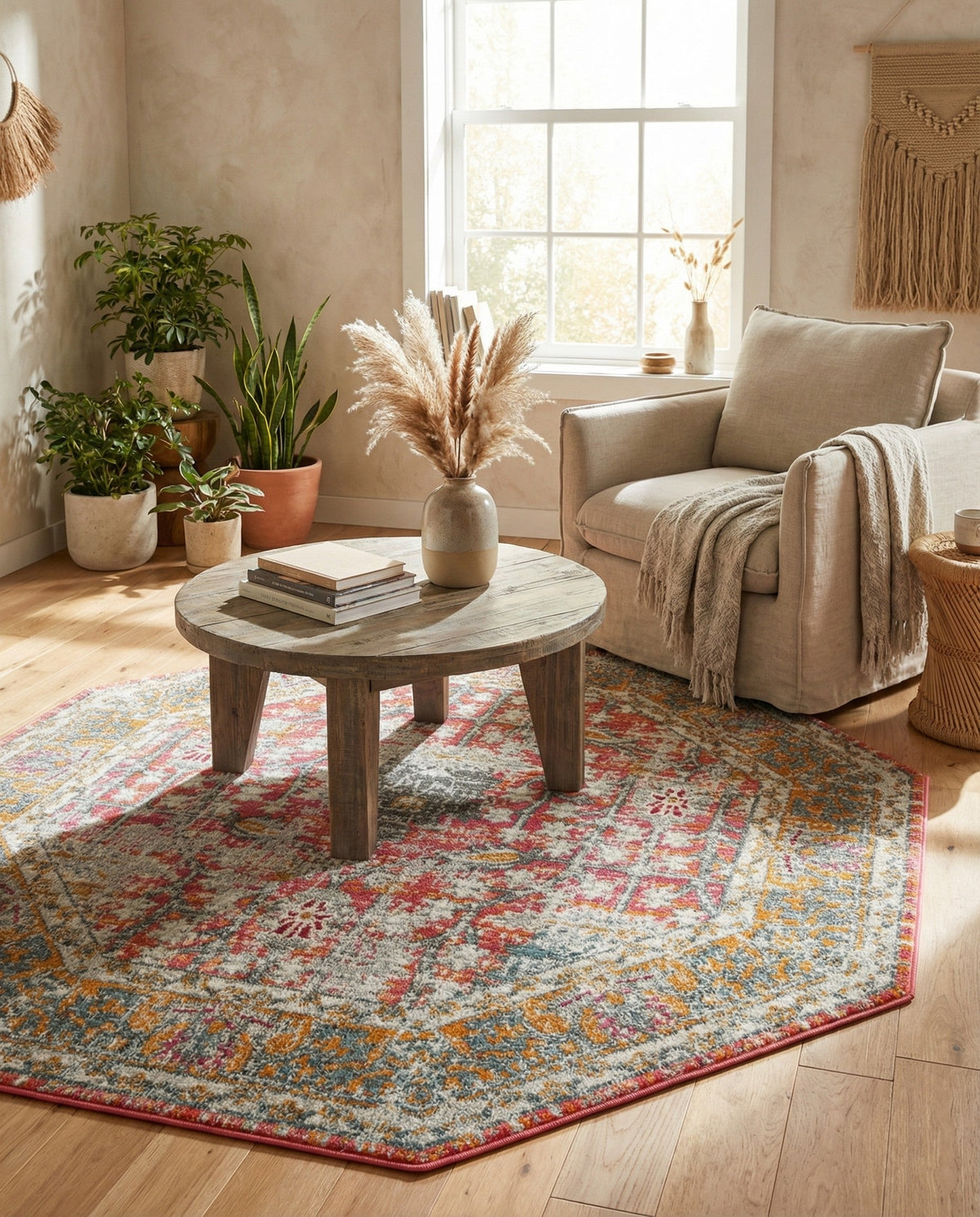 Arcadia Rugs Collection Area Rug -  Olympus Octagon Pink  lifestyle 173