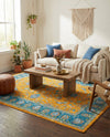 Casablanca Tapestry Collection Area Rug -  Marrakech (Sunshine Yellow) Rectangle Sunshine Yellow  lifestyle 3
