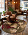 Bistro Lounge Collection Area Rug -  Doppio Oval Multi  lifestyle 80