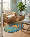Seaside Haven Rugs Collection Area Rug -  Tidepool Oval Multi  lifestyle 43