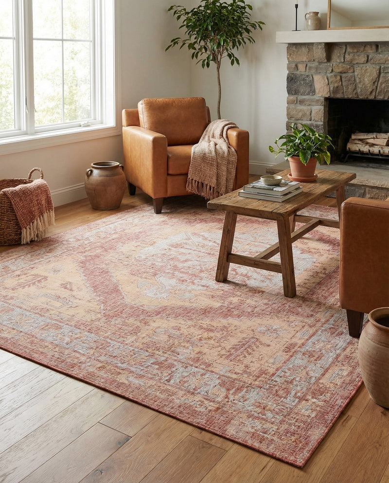 Patio Heritage Collection Area Rug -  Augusta (Rust Red) Rectangle Rust Red  lifestyle 4