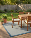 Terrace Fringe Collection Area Rug - Oceanside Rectangle Navy Blue  lifestyle 21