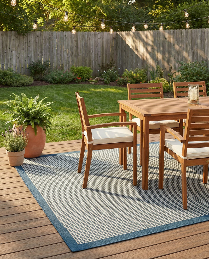 Terrace Fringe Collection Area Rug - Oceanside Rectangle Navy Blue  lifestyle 21