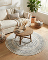 Adriana Terrace Collection Area Rug - Capri (Ivory) Round Ivory  lifestyle 68