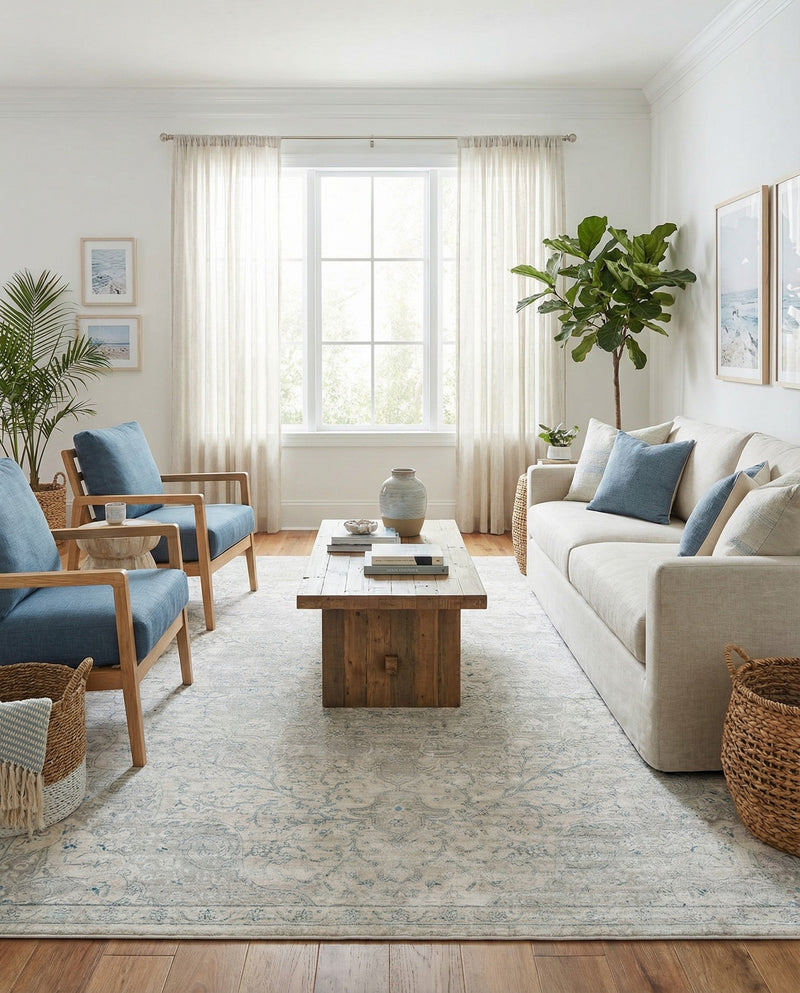 Coastal Haven Collection Area Rug - Seabreeze (Gray) Rectangle Gray  lifestyle 3