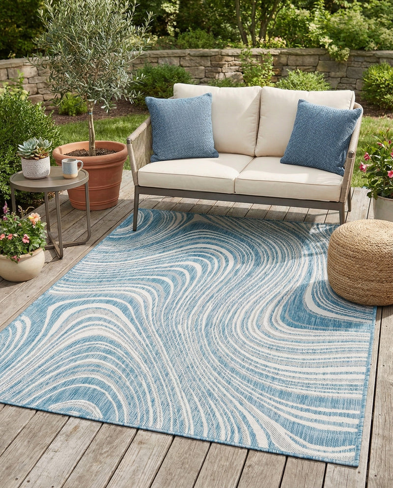 Urban Terrace Collection Area Rug - Soho Rectangle Light Aqua  lifestyle 66