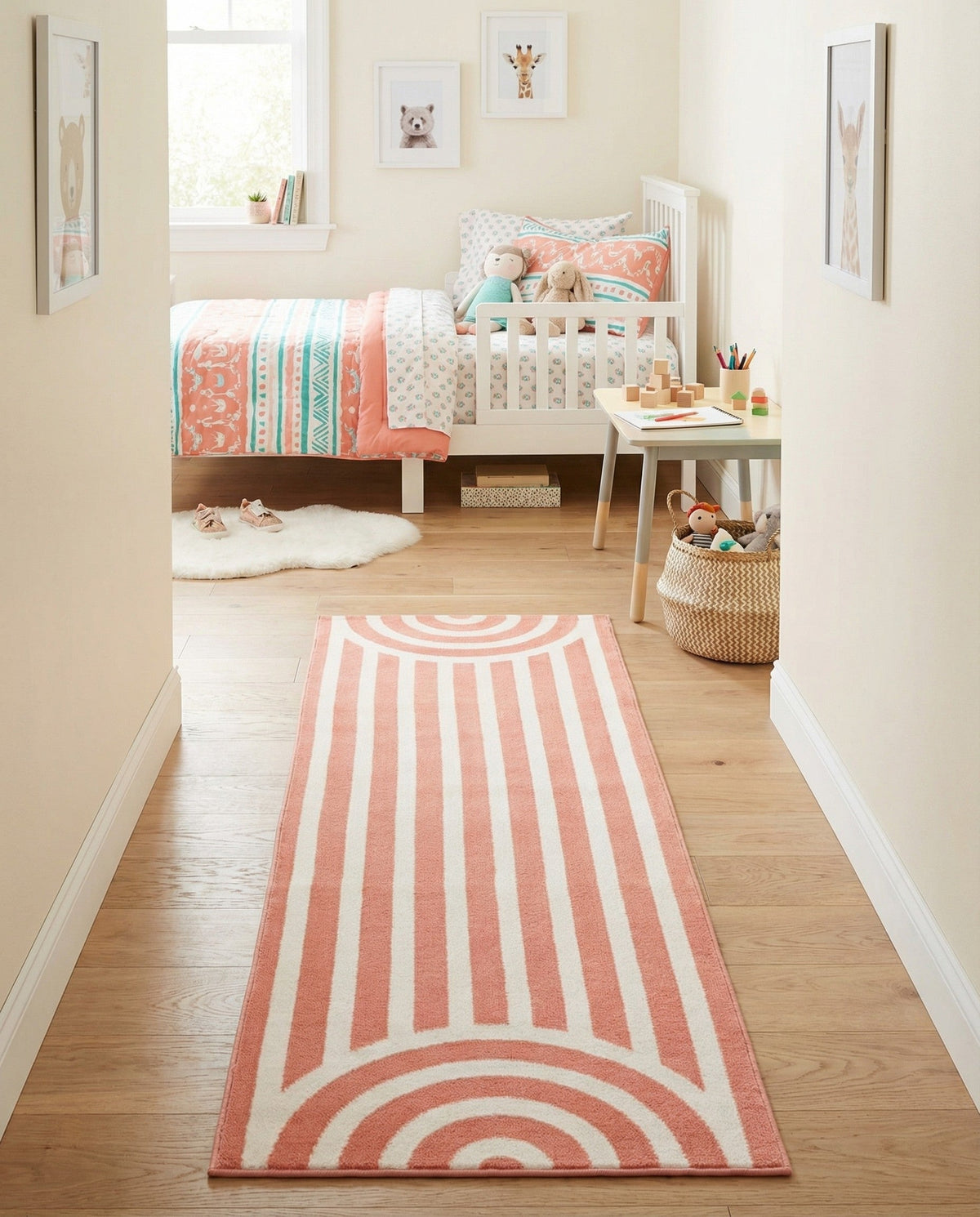 Wonder Tykes Collection Area Rug -  Joydale Runner Soft Coral Pink  lifestyle 143